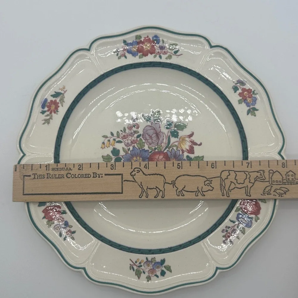 Wedgwood Etruria England Floral Salad Plates Set of 3 Flower Basket 8 Inch 1922